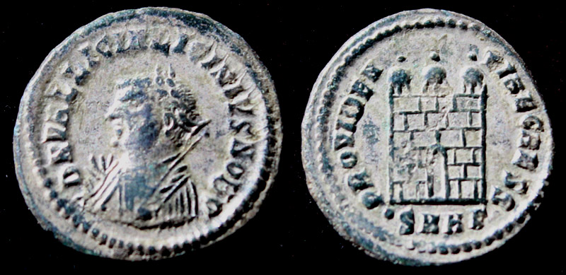 Licinius II, G, M & S Obv, Silvered Campgate, Rare 3